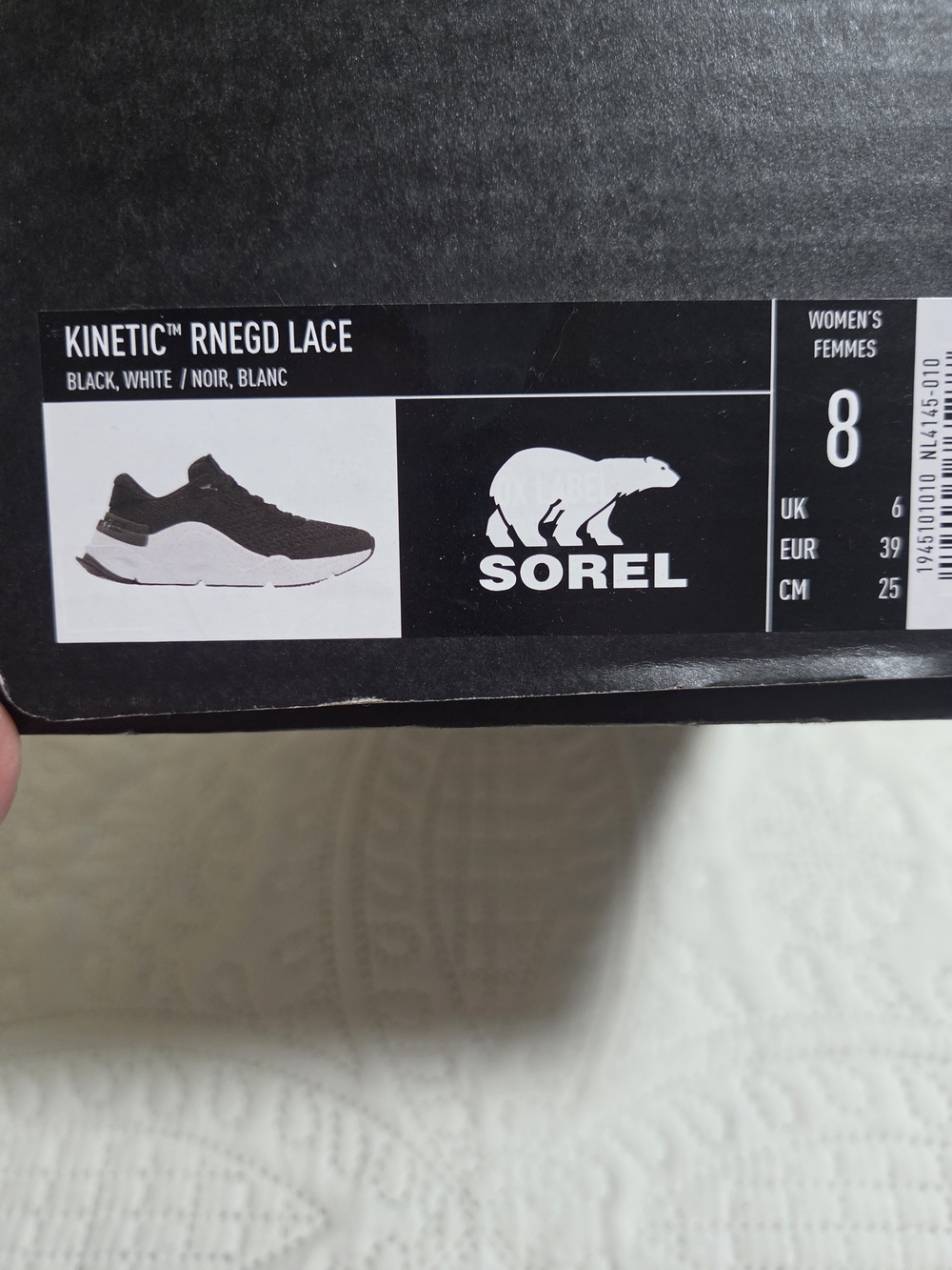 SOREL Kinetic Rnegd Lace Women's Black White Slip-On Sneaker